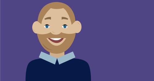 Illustrasjonstegning av en mann med brunt hår