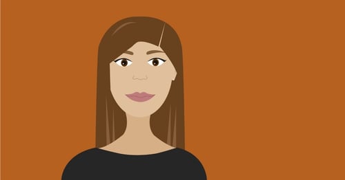 Illustrasjonsbilde av en dame med brunt hår